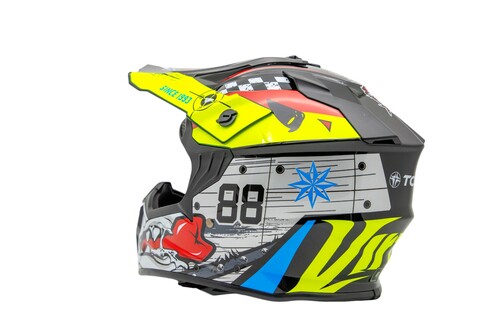 Kask motocyklowy cross dzięcięcy biało-czarny połysk r. L TORQ-911 3