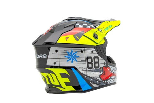 Kask motocyklowy cross dzięcięcy biało-czarny połysk r. L TORQ-911 5