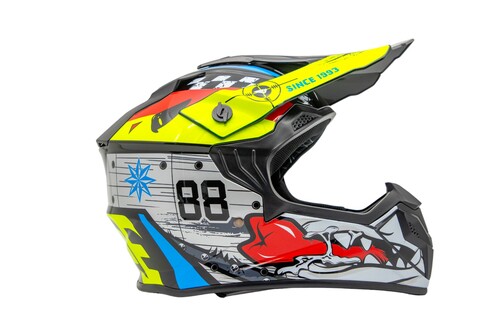 Kask motocyklowy cross dzięcięcy biało-czarny połysk r. L TORQ-911 6