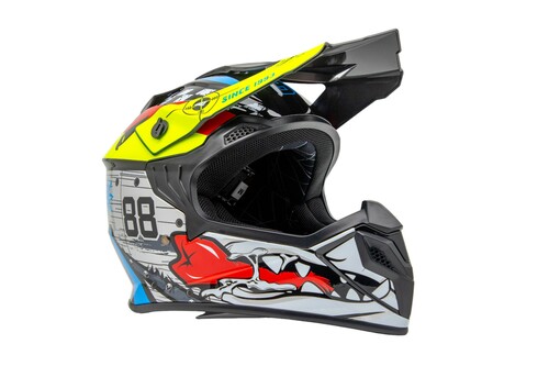 Kask motocyklowy cross dzięcięcy biało-czarny połysk r. L TORQ-911 7