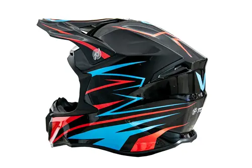 Kask cross dla dorosłych czarno niebieski połysk rozmiar M TORQ-902 11
