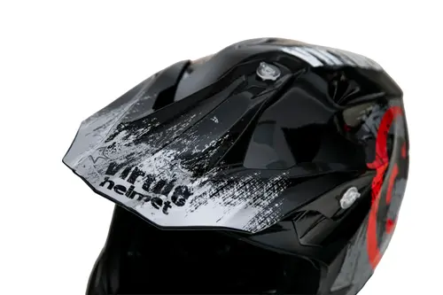 Kask cross dla dorosłych czarno-szary połysk rozmiar M TORQ-902 2
