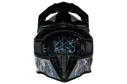 Kask cross dla dorosłych czarno-szary połysk rozmiar M TORQ-902 8