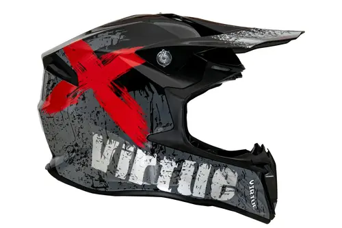 Kask cross dla dorosłych czarno-szary połysk rozmiar M TORQ-902 10