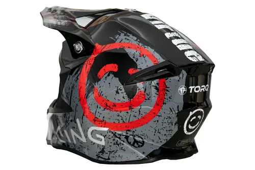 Kask cross dla dorosłych czarno-szary połysk rozmiar L TORQ-902 13