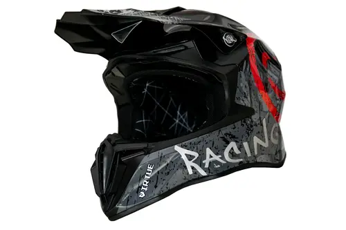 Kask cross dla dorosłych czarno-szary połysk rozmiar L TORQ-902 14