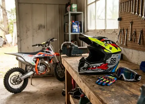 Kask motocyklowy cross dzięcięcy biało-czarny połysk r. L TORQ-911 14