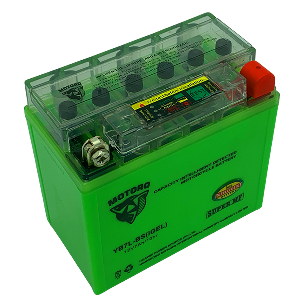 Akumulator żelowy Motorq YB7L iGEL 12V 7Ah do skuterów i motorowerów z testerem, biegun prawy+ 1