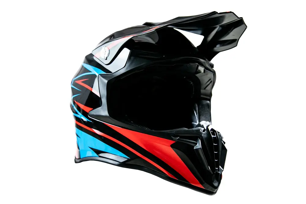Kask cross dla dorosłych czarno niebieski połysk rozmiar M TORQ-902 1